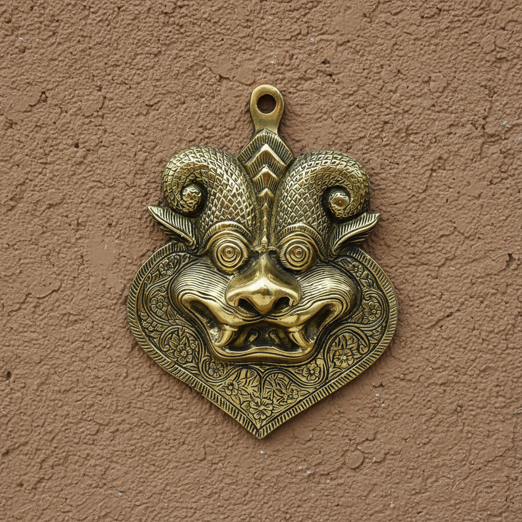 brass yali wall hanging for home/ office
